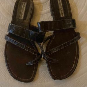 Slightly worn Manolo Blanik sandals